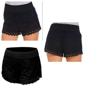 Ambiance Apparel Black Lace Shorts 1/2X